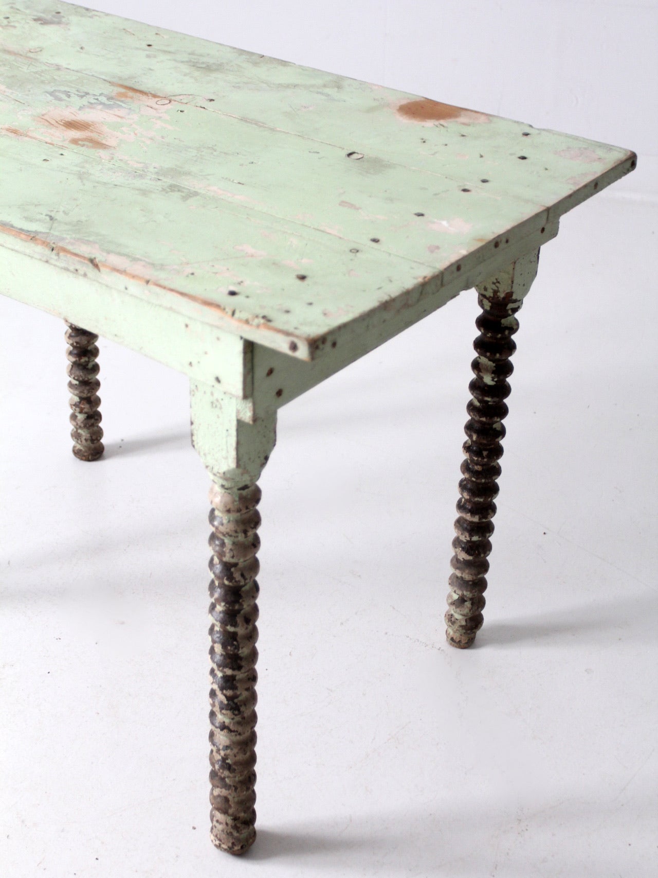 antique painted wood side table