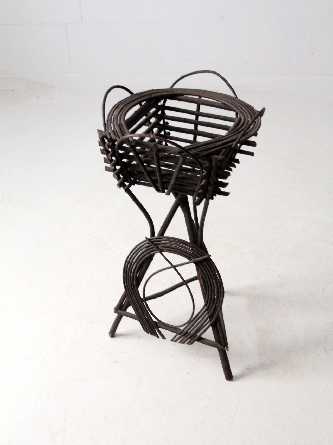 antique Adirondack twig table plantstand