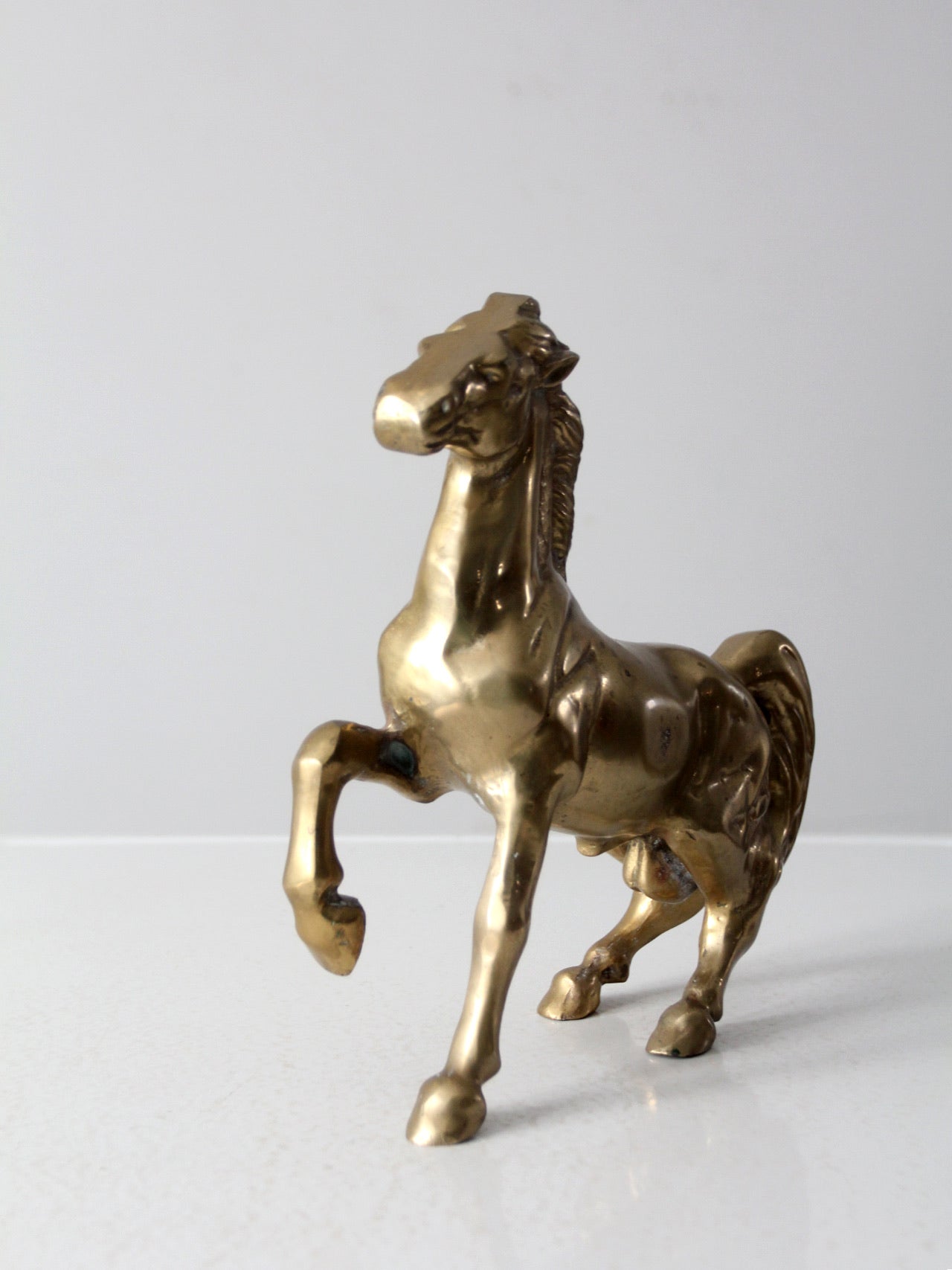 mid-century brass horse