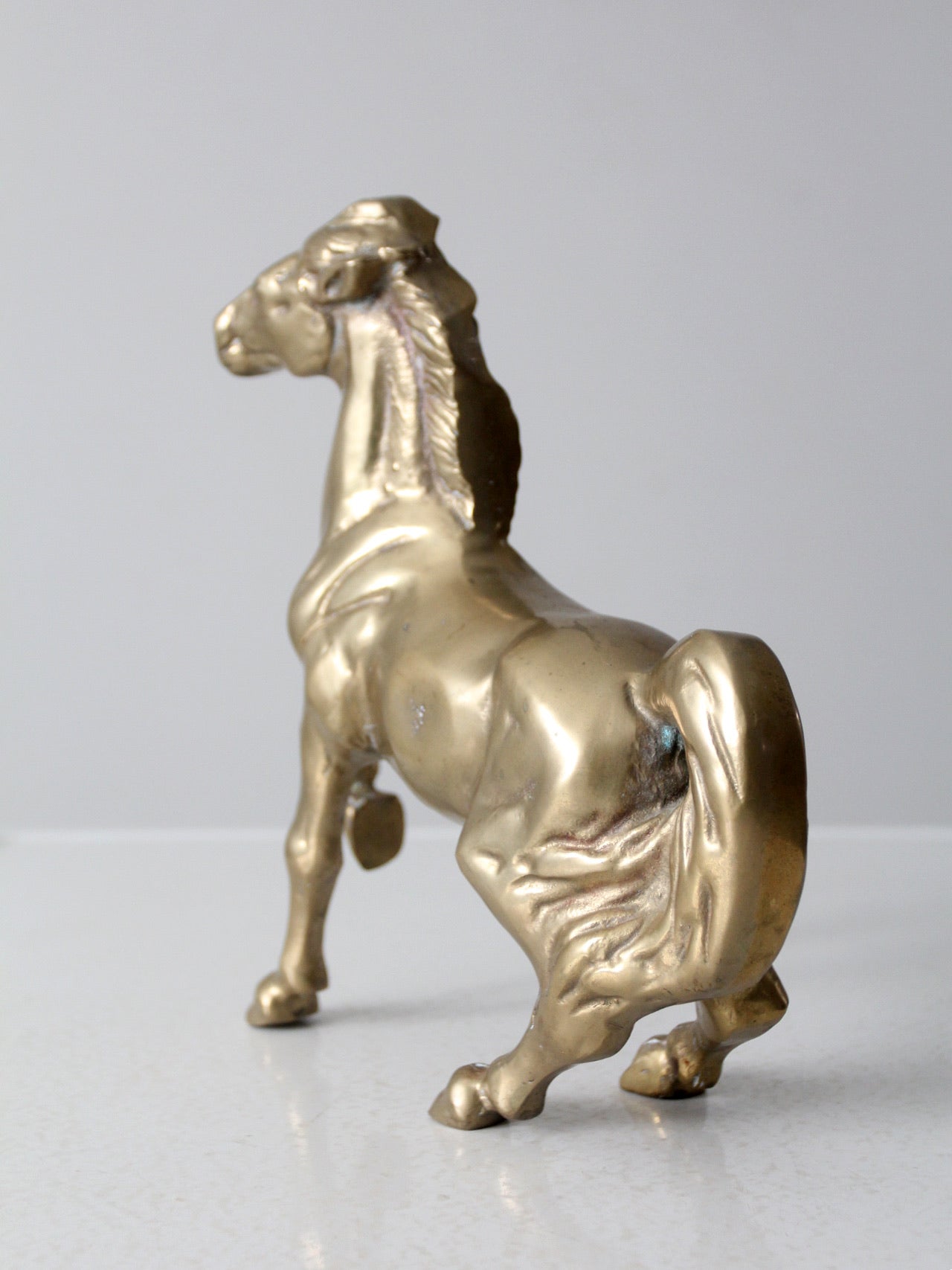 mid-century brass horse