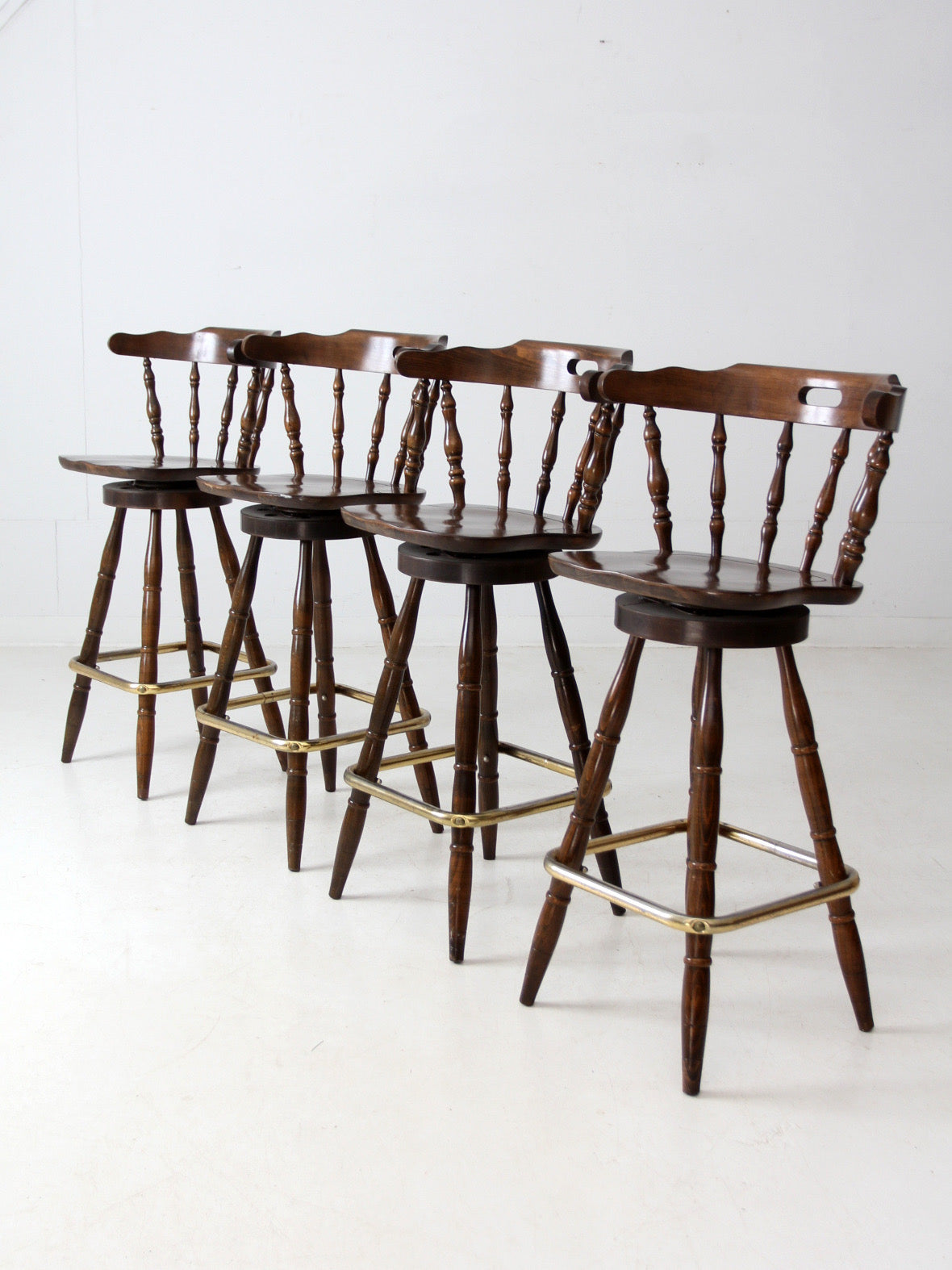 vintage pub style bar stools set of 4