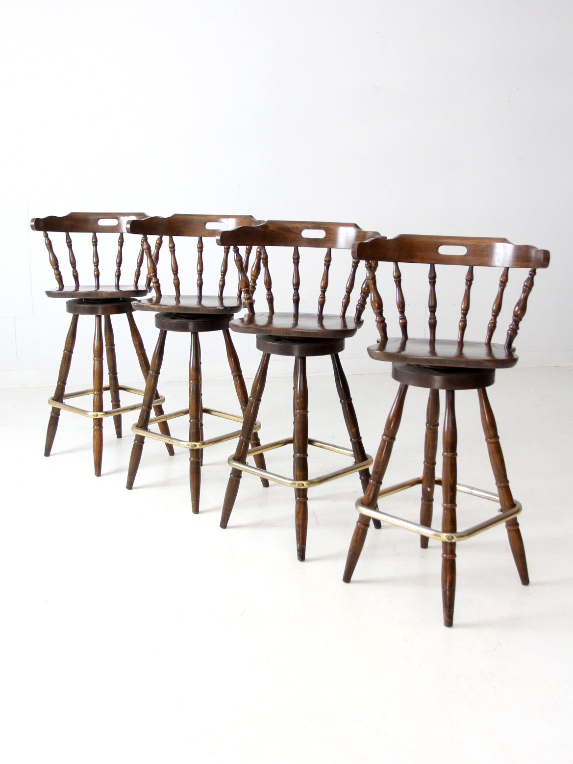 vintage pub style bar stools set of 4