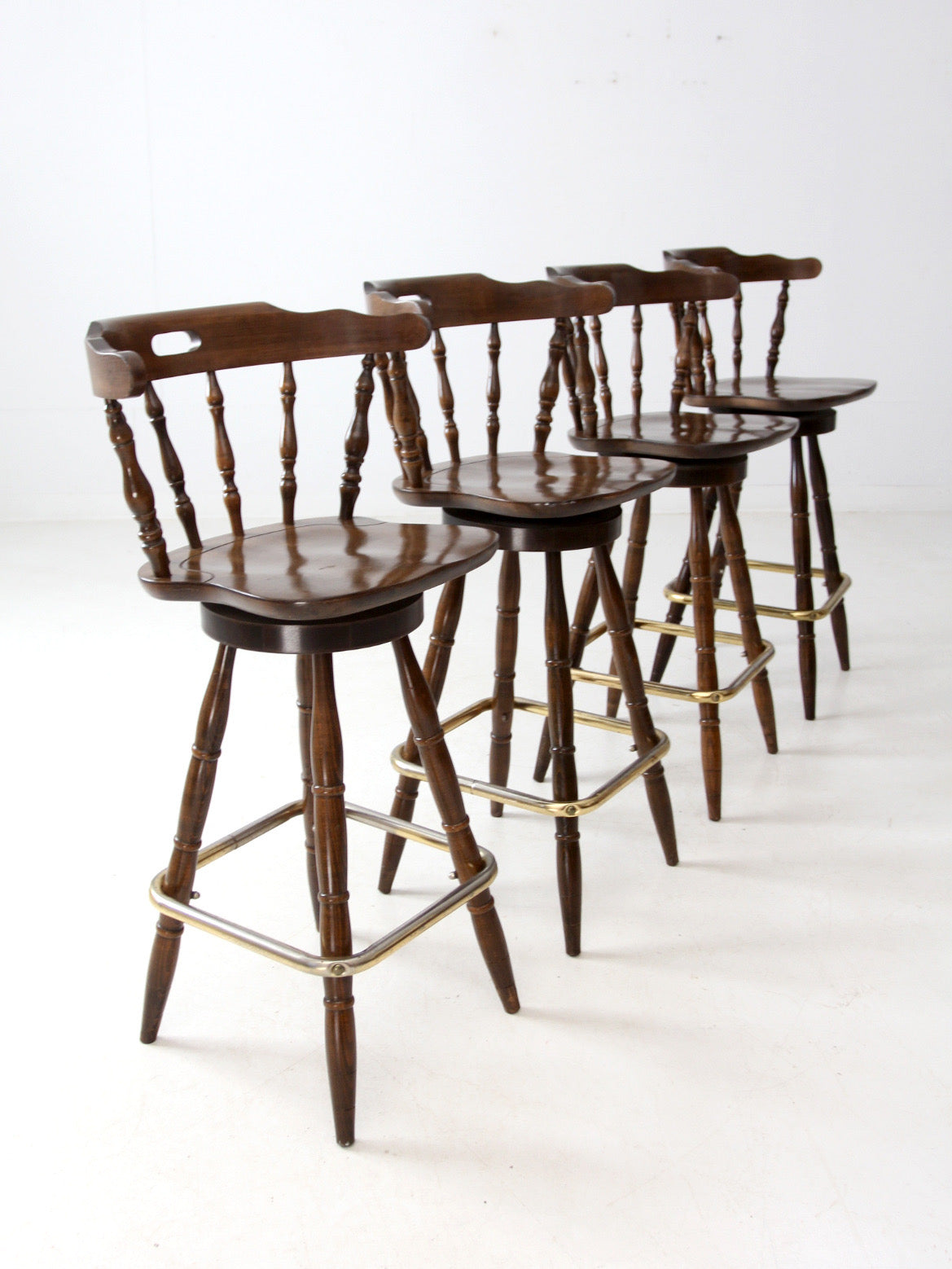 vintage pub style bar stools set of 4