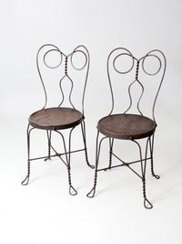 antique ice cream parlor chairs pair
