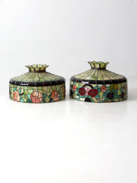 antique glass chandelier pair