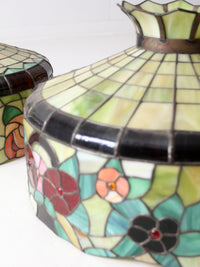 antique glass chandelier pair