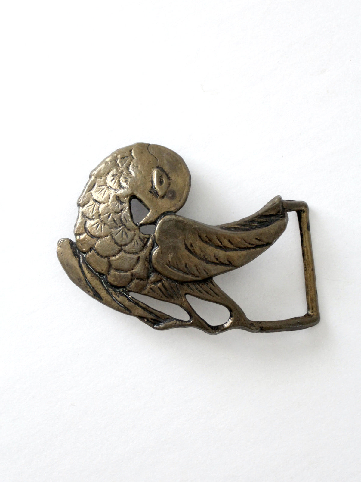 vintage 60s bird brass belt buckle