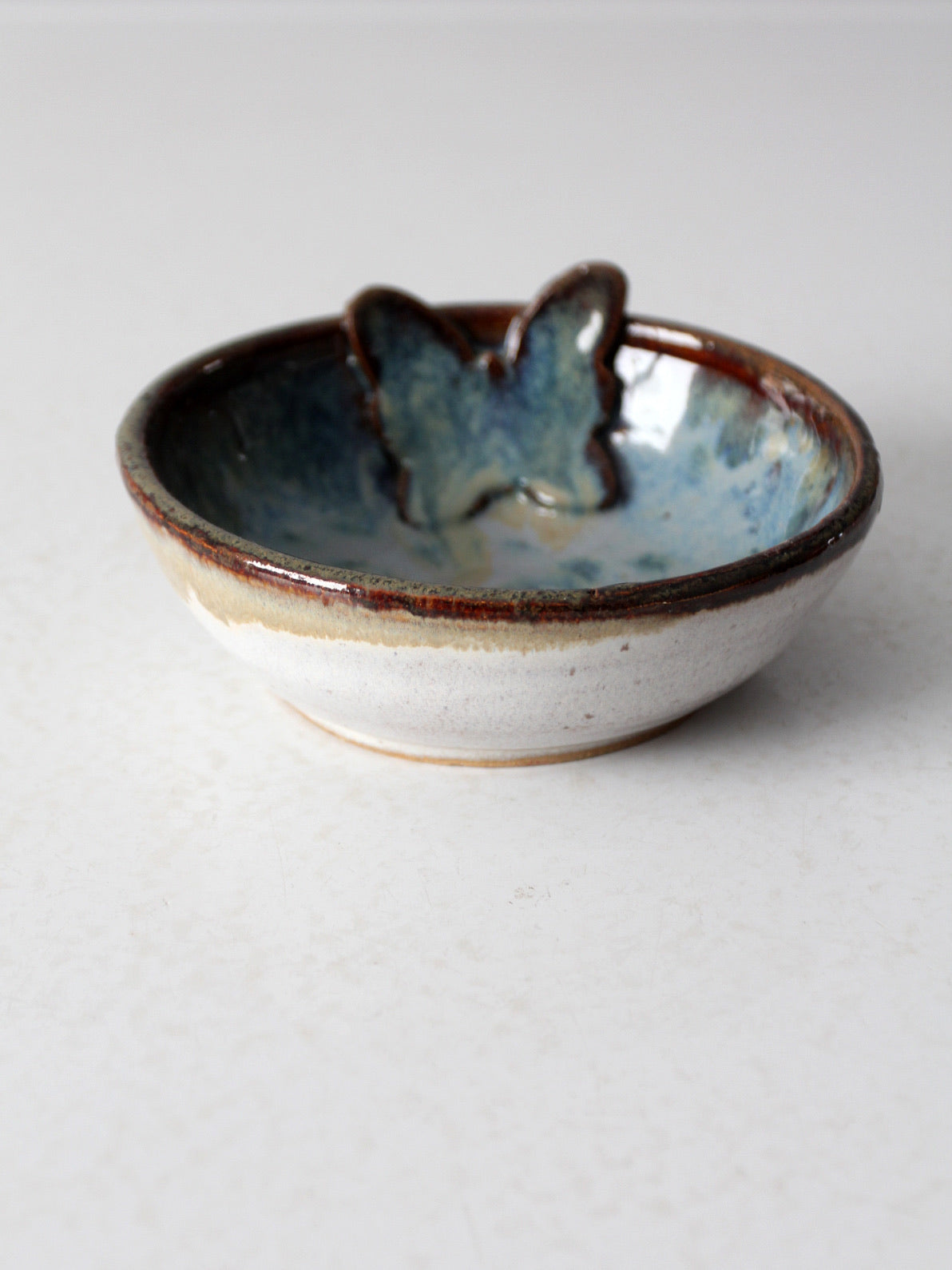 vintage studio pottery butterfly bowl