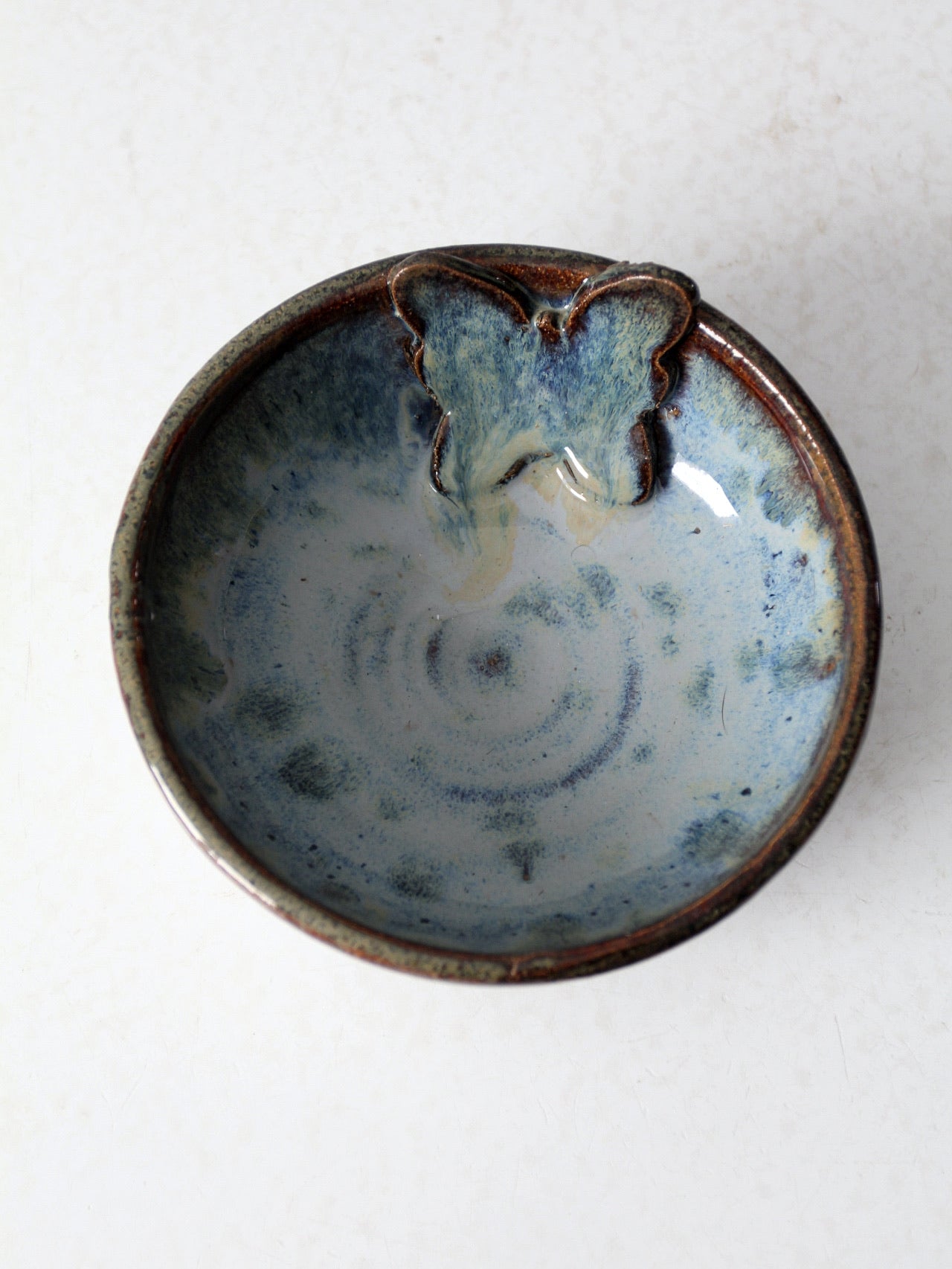 vintage studio pottery butterfly bowl