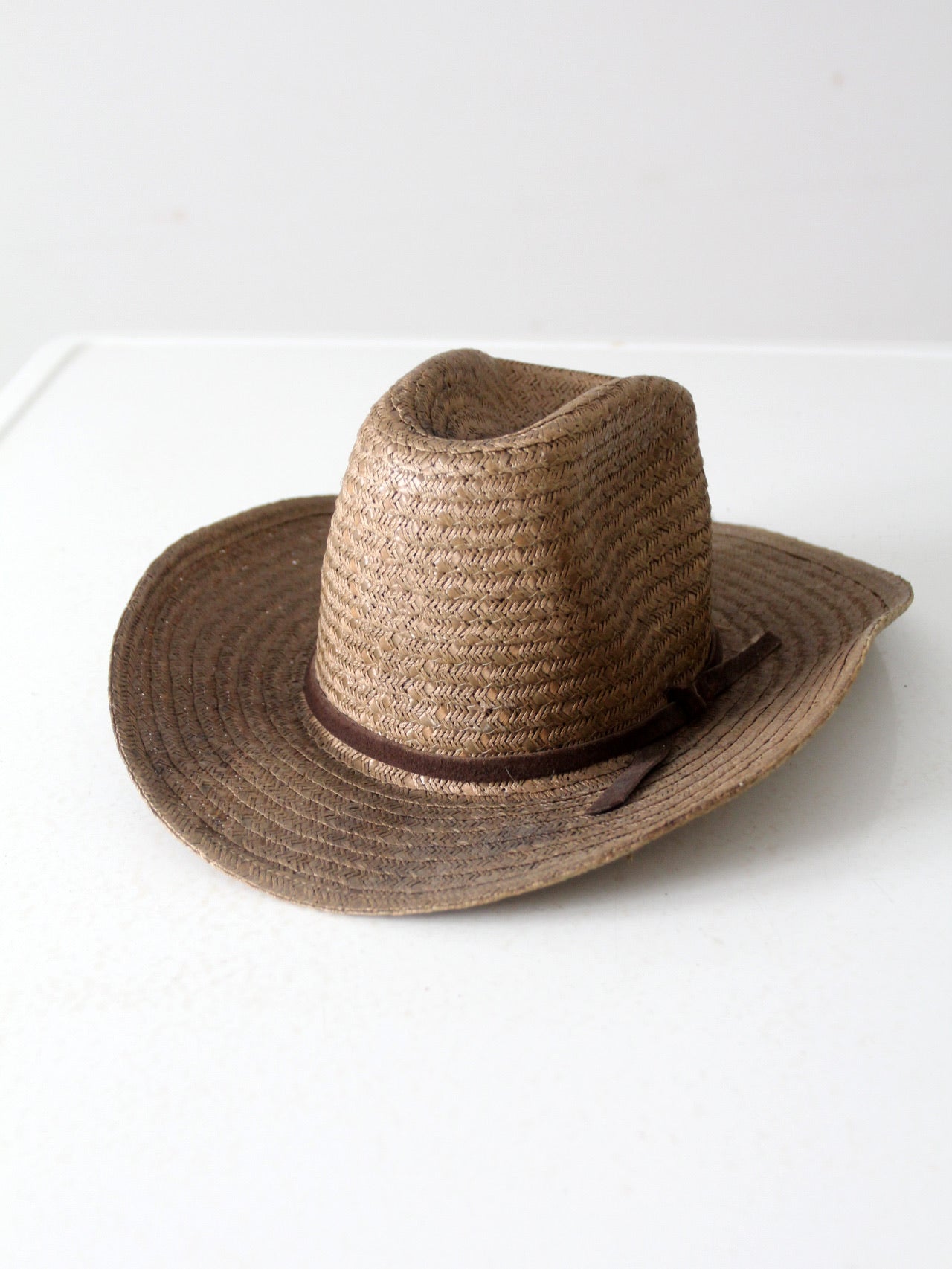 vintage western straw cowboy hat