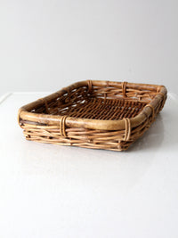 vintage woven rattan tray