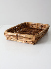 vintage woven rattan tray
