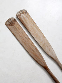 vintage wooden oar pair