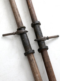 vintage wooden oar pair