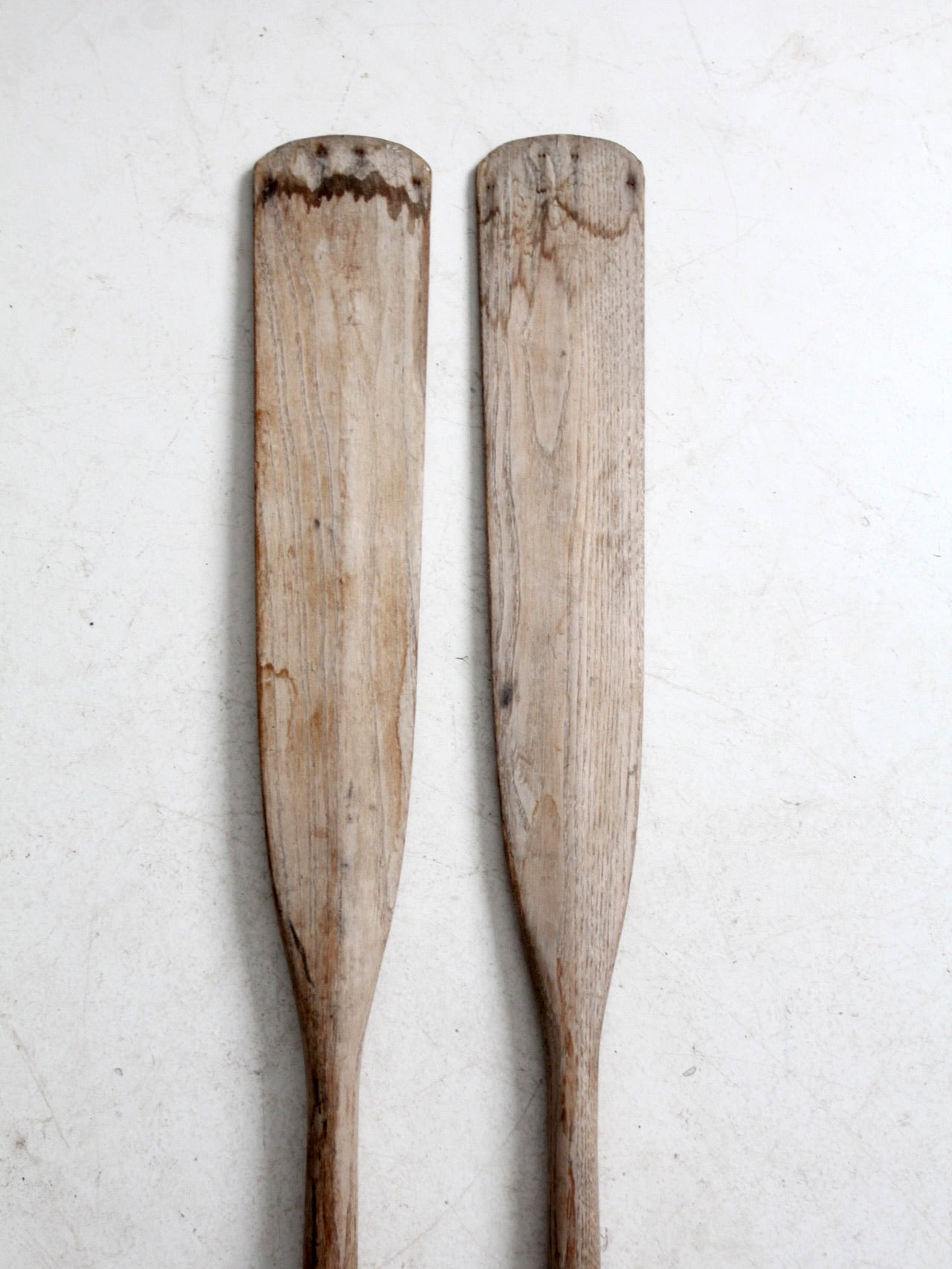 vintage wooden oar pair