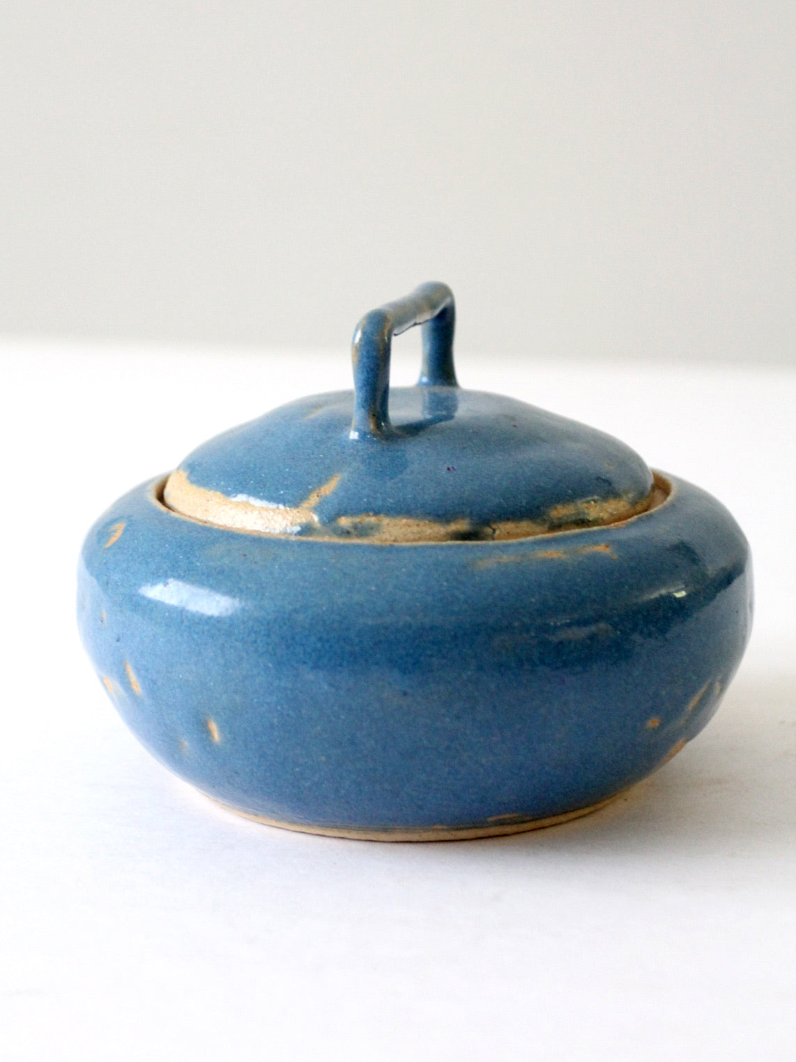 vintage studio pottery bowl with lid