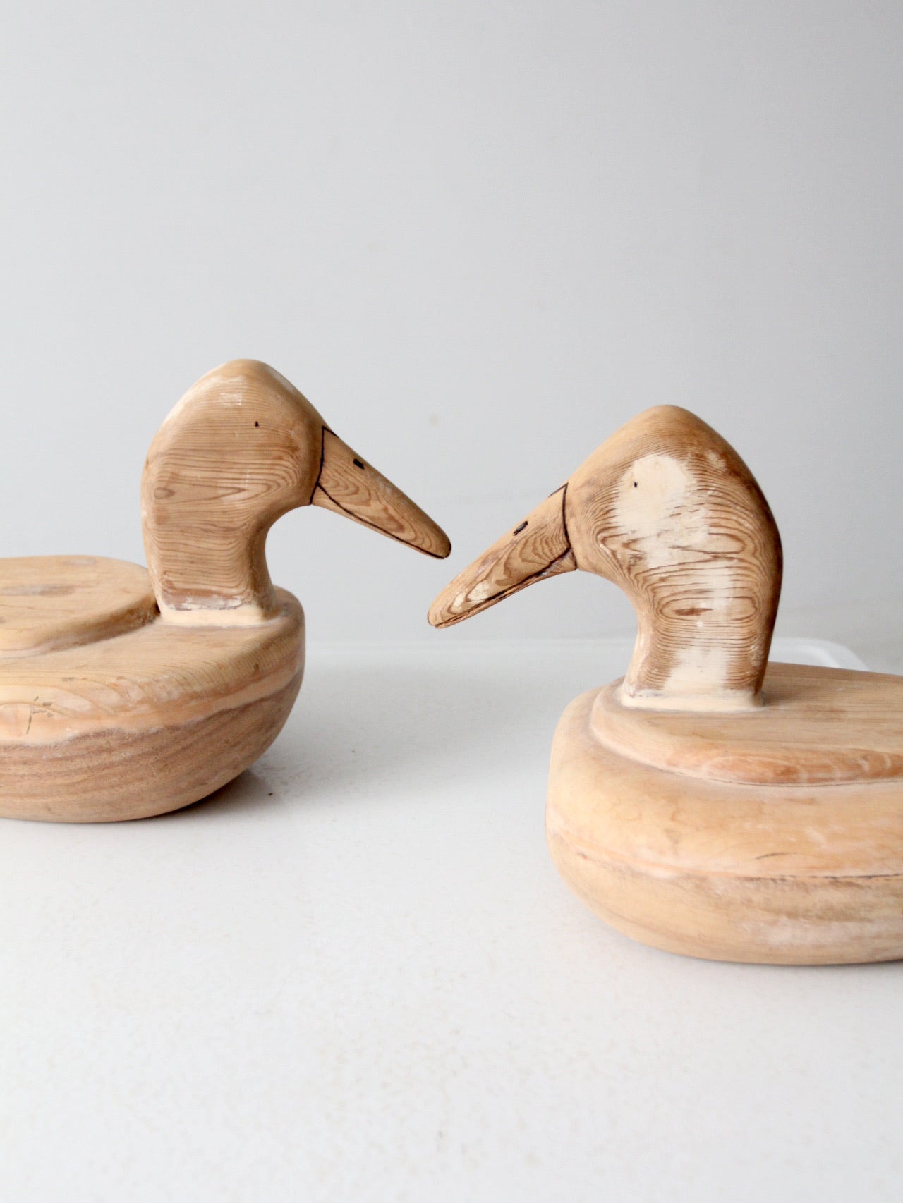 vintage folk art duck decoys pair
