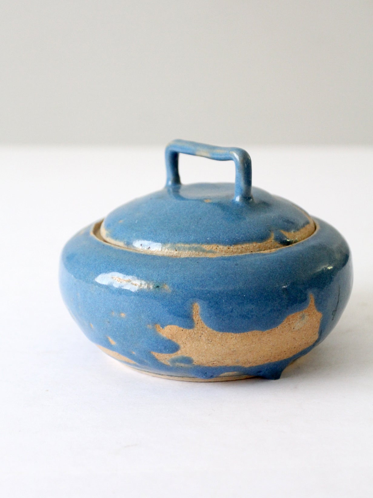 vintage studio pottery bowl with lid