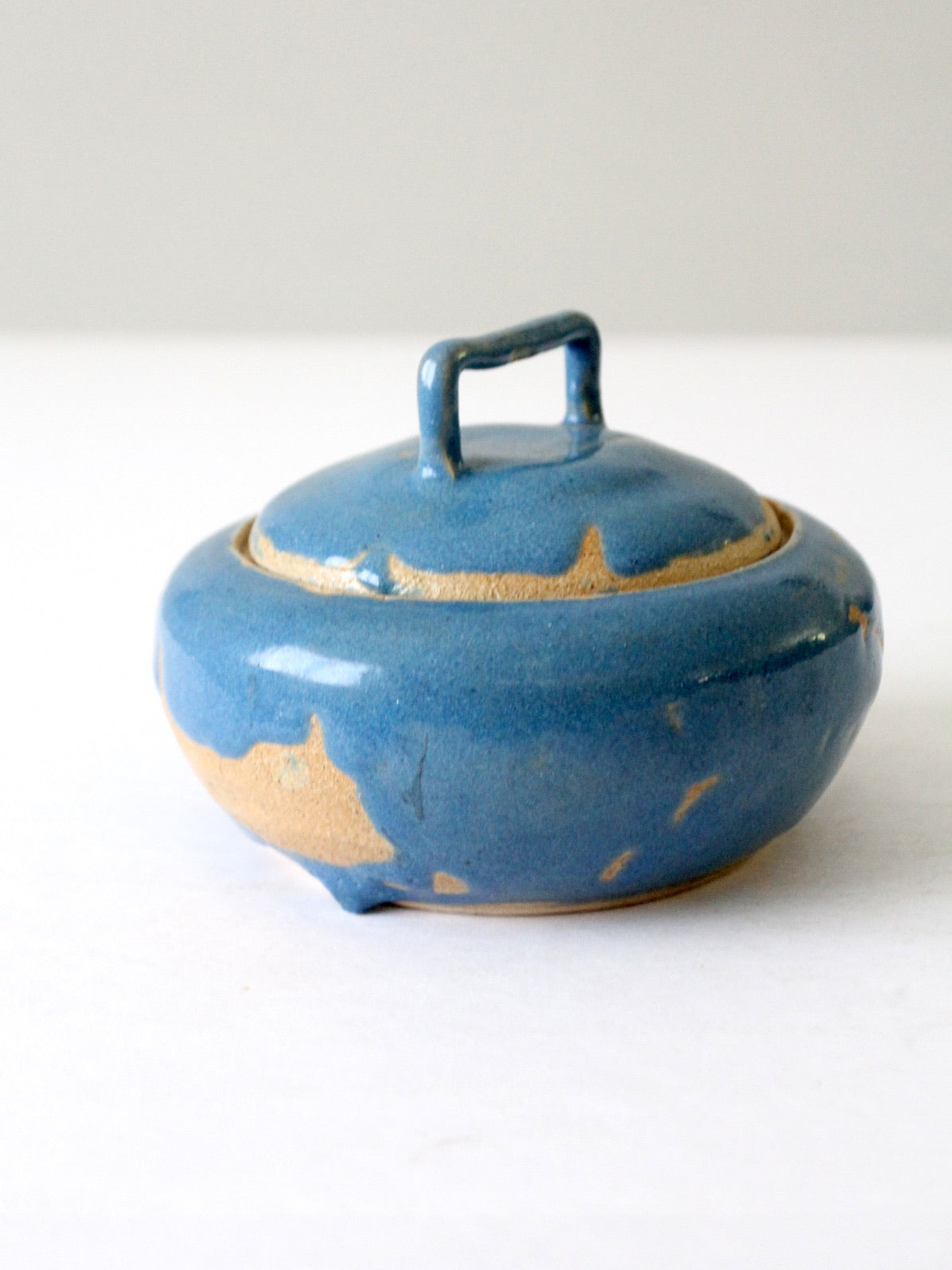 vintage studio pottery bowl with lid