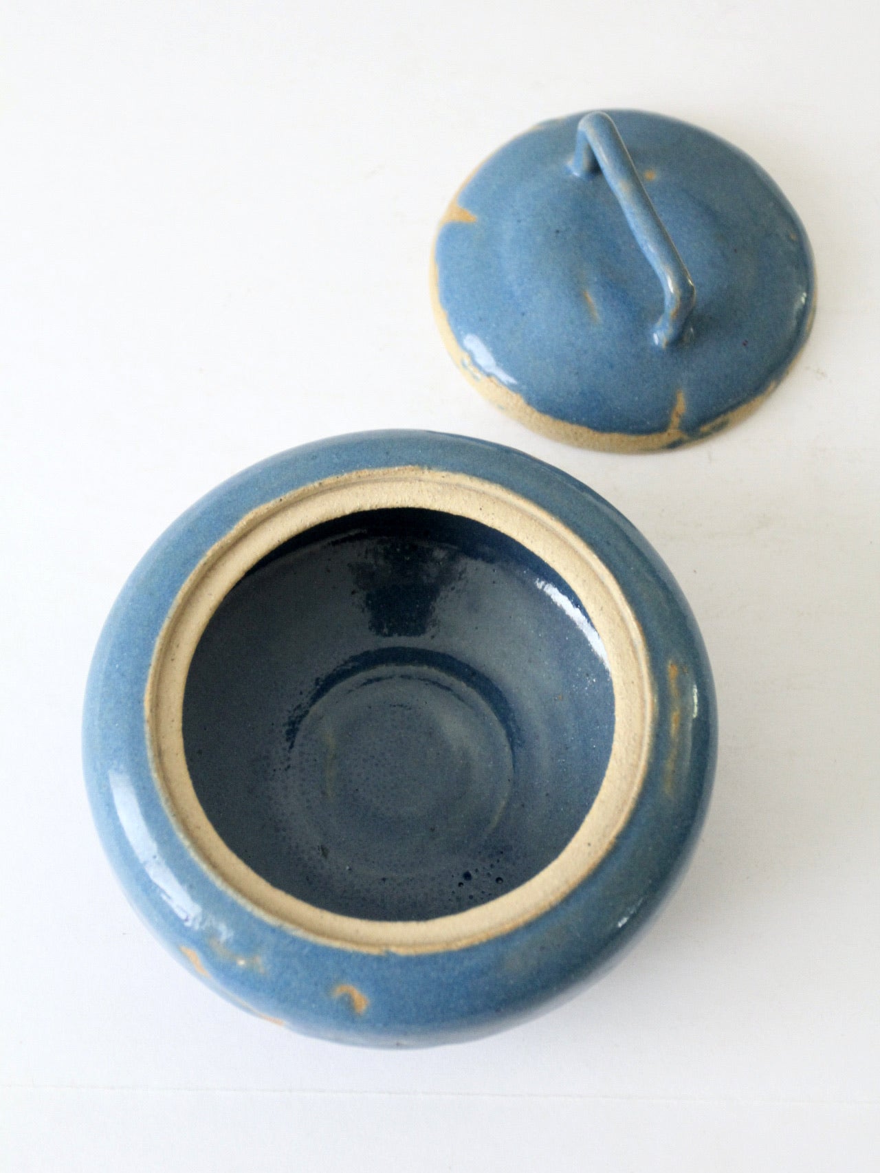 vintage studio pottery bowl with lid