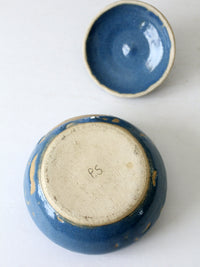 vintage studio pottery bowl with lid