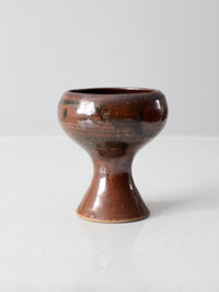 vintage studio pottery pedestal bowl