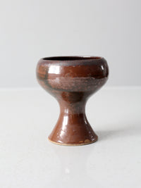 vintage studio pottery pedestal bowl