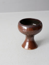vintage studio pottery pedestal bowl