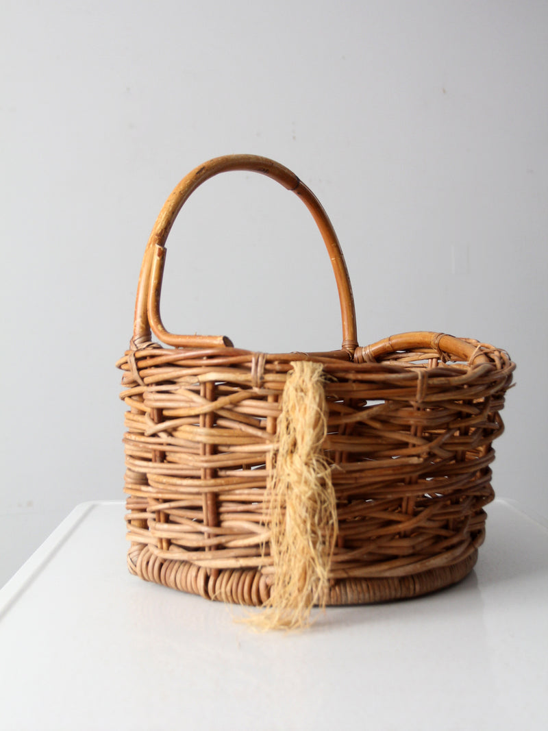 vintage wicker wall basket