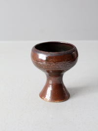 vintage studio pottery pedestal bowl