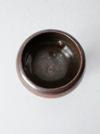 vintage studio pottery pedestal bowl