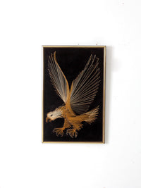 vintage 70s American eagle string art wall hanging