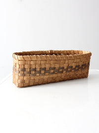 vintage splint weave rectangular basket