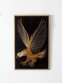 vintage 70s American eagle string art wall hanging