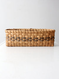 vintage splint weave rectangular basket