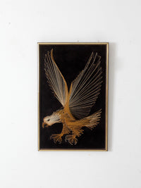 vintage 70s American eagle string art wall hanging