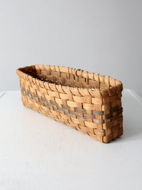 vintage splint weave rectangular basket
