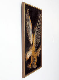 vintage 70s American eagle string art wall hanging