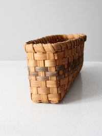 vintage splint weave rectangular basket