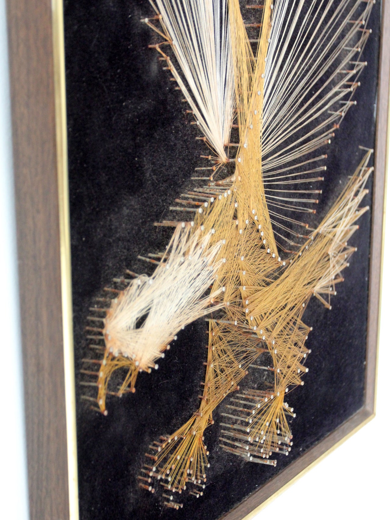 vintage 70s American eagle string art wall hanging