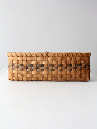 vintage splint weave rectangular basket