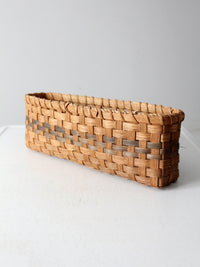 vintage splint weave rectangular basket