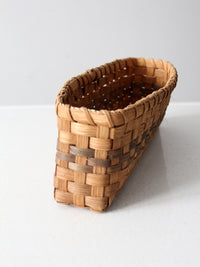 vintage splint weave rectangular basket