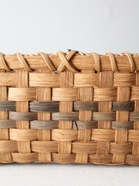 vintage splint weave rectangular basket