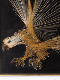 vintage 70s American eagle string art wall hanging
