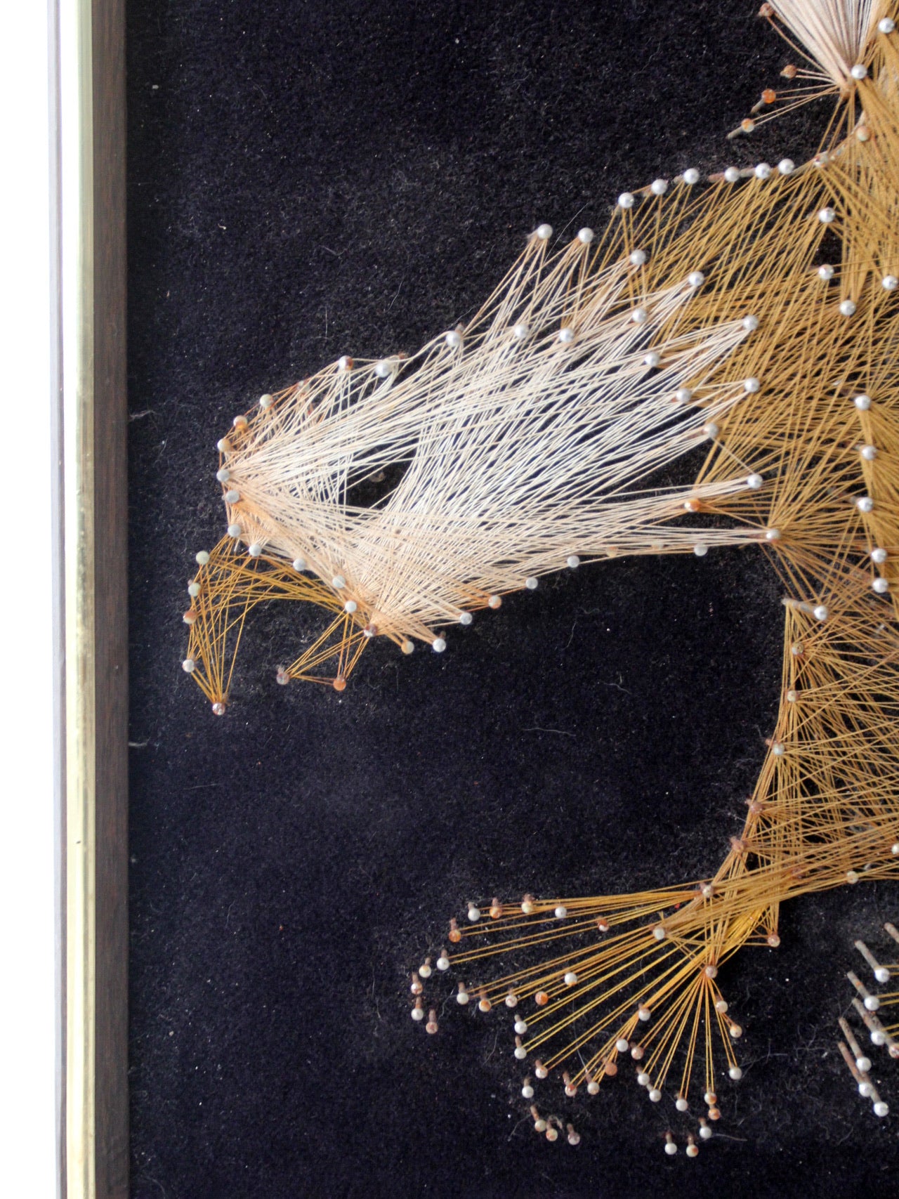 vintage 70s American eagle string art wall hanging