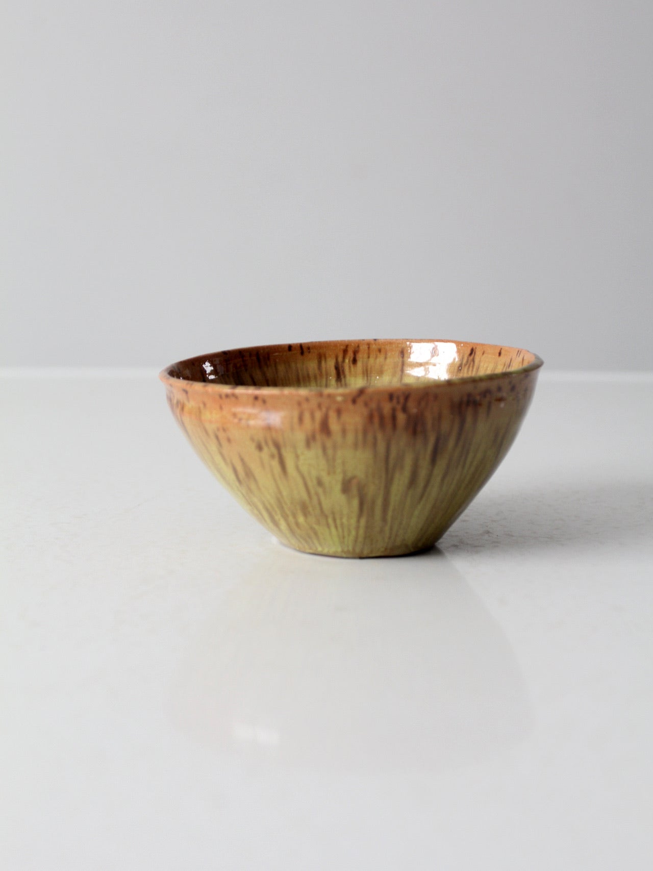 vintage studio pottery wood bowl