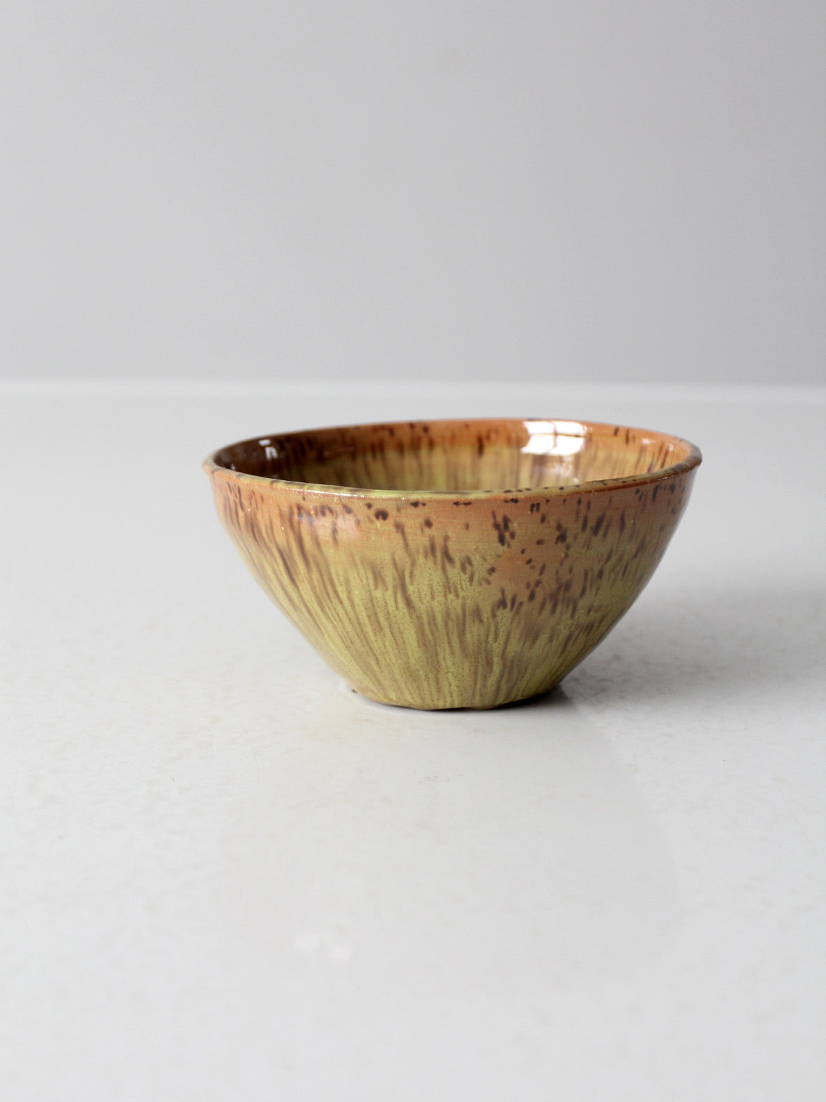 vintage studio pottery wood bowl