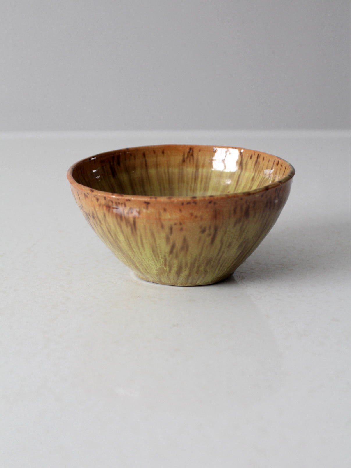 vintage studio pottery wood bowl