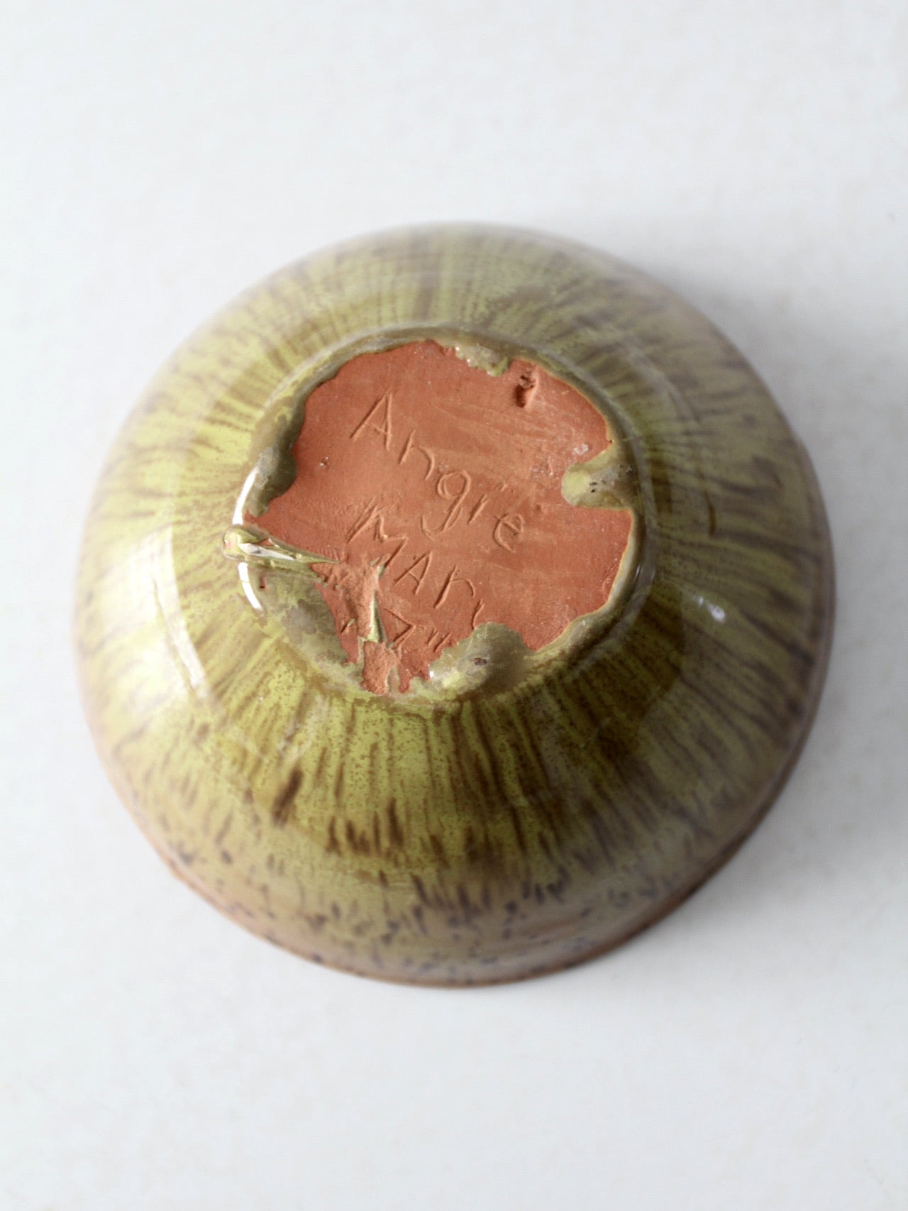 vintage studio pottery wood bowl